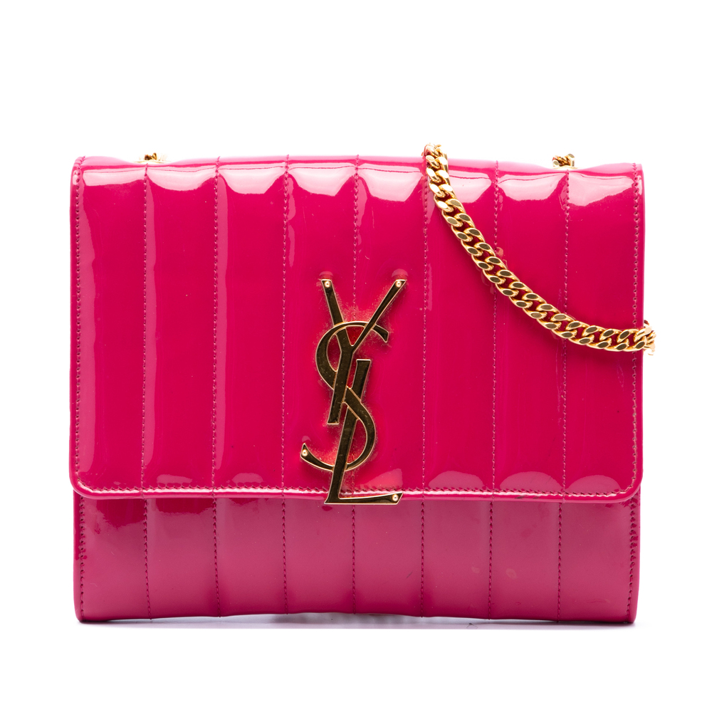 Pre-Loved Saint Laurent Medium Patent Vicky Crossbody